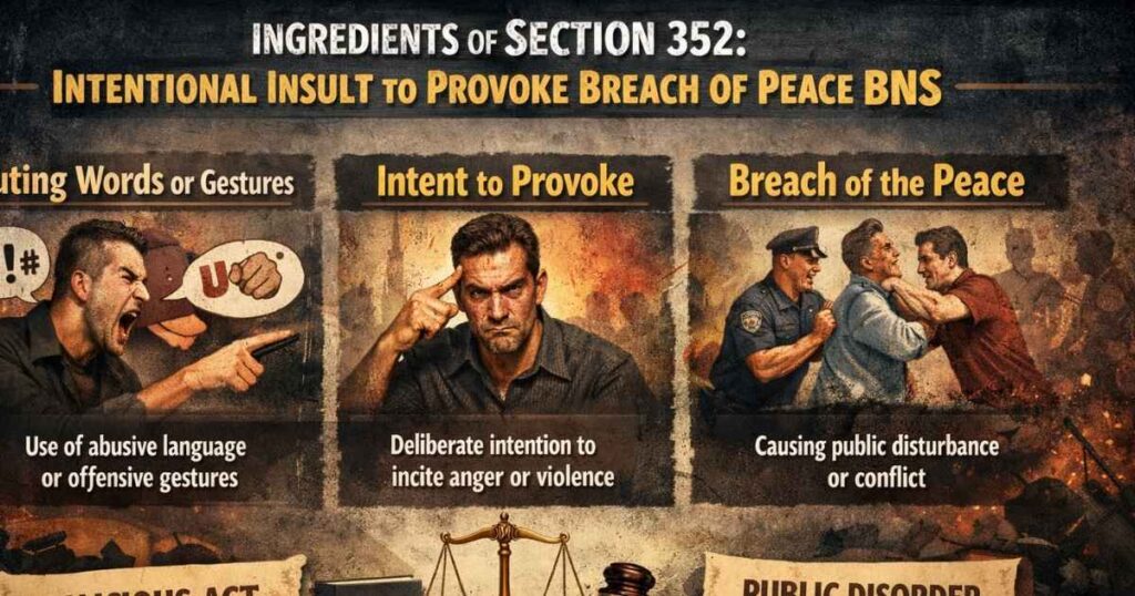 Ingredients of Section 352: Intentional Insult to Provoke Breach of Peace BNS